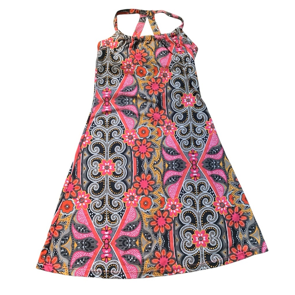 Prana Floral Patterned Dress - Pink & Black XS